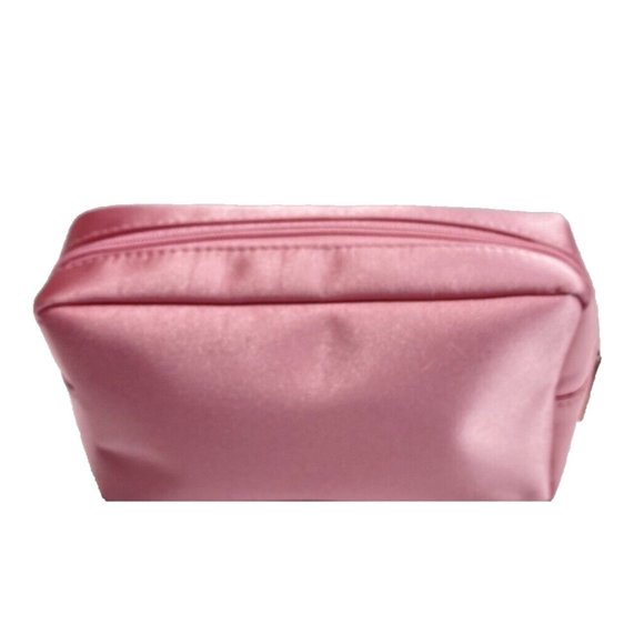Clinique Pink Makeup Bag Zip Up Water-Resistant Small Cosmetic Travel Carrier - Picture 1 of 11